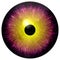 Beautiful purple and round yellow 3d halloween eyeball