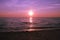 Beautiful purple sunset Burning Skies over the sea