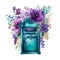 beautiful purple and teal floral post box clipart illustration