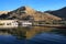 Beautiful pyramid and titicaca lake in Puno, Peru Peruvian andes