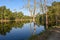 Beautiful quiet lake in Chitwan National Park on Nepal