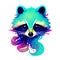 Beautiful racoon portrait in watercolor style. Generative AI