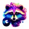 Beautiful racoon portrait in watercolor style. Generative AI