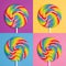 Beautiful Rainbow Lollipop Collage in Four different Colors