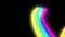Beautiful Rainbow Trail Flowing Seamless. Looped 3d Animation of Rainbow Colored Abstract Stream Flying. Stroke of Light