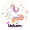 Beautiful rainbow unicorn vector illustration.