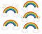 Beautiful rainbows illustrations. Vector icons set.