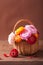 Beautiful ranunculus flowers in basket