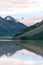 Beautiful Ranwu Lake and snow mountains  in summer