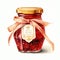 beautiful raspberry jam jar clipart illustration