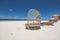 Beautiful rattan chair at an upscale white sand beachfront resort in Dumaluan Beach, Panglao Island, Bohol, Philippines