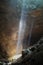 Beautiful ray of light inside Jomblang Cave