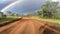 Beautiful real rainbow and dirt road