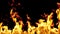 Beautiful Realistic Big Fire Seamless on Black Background. Looped Isolated Flame 3d Animation. 4k Ultra HD 3840x2160