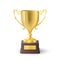 Beautiful realistic perspective front view vector of golden trophy cup