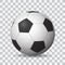 Beautiful realistic shaded vector football on transparent background