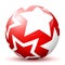 Beautiful Red 3D Vector Sphere with Mapped White Starlet Texture