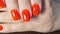 Beautiful red colorful glitter gel polish nails manicure video