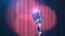 Beautiful Red Curtain with Spotlights and Vintage Microphone, Seamless Looped 3d Animation. 4K
