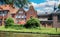 Beautiful red dutch brickhouses and medieval castle, water moat - Boxmeer (De Weijer), Netherlands