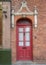 Beautiful red english door. Door texture