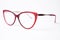 Beautiful red female reading glasses