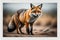 Beautiful red fox, Vulpes vulpes standing on the ground. generative ai