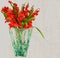 Beautiful Red Gladiolus Flower Vase