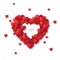 Beautiful Red Heart Valentine`s day with text Premium Vector