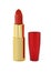 Beautiful red lipstick in golden tube isolated