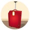 Beautiful red luggage. Illustration II.