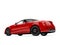 Beautiful red luxury modern convertible car - low angle rear wheel shot