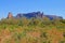 Beautiful red mountain landscape at Chapada Dos Guimaraes, the geographic center of South America, Mato Grosso, Brazil