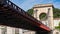 A beautiful red old brigde in Lyon