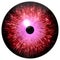Beautiful red and purple round 3d halloween eyeball