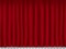 Beautiful red theatre curtain folded drapes on transparent background seamless texture