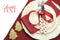Beautiful red theme festive Christmas dining table place setting