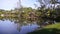 A Beautiful Red Tiled Kiosk In The Middle Of Lakes