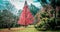 Beautiful red tree in Autumn. National Rhododendron Gardens, Mel