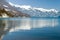 A beautiful reflection of the Alps on Lake, Interlaken, Swiss