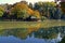 Beautiful reflection on the little lake in Belgrade