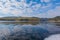 Beautiful reflection of the siberian nature in Yenisei river