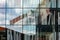 Beautiful reflections in the windows of the library in Delft, th