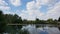 Beautiful reflex on a river in Italy, near the city of Lodi