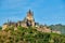 Beautiful Reichsburg castle on a hill in Cochem, Germany