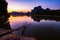 Beautiful reservoir at dawn, Nong Thale