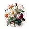 Beautiful retro painted flowers on the bright background