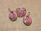 Beautiful rhodonite earrings and a ring. Rhodonite Greek. rose. Color-pink, cherry-pink or crimson.