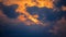 Beautiful richly colored clouds during an active storm sunset time lapse