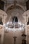 Beautiful richly decorated interior of the church in europe Vertical shot